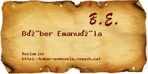 Báber Emanuéla névjegykártya